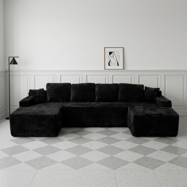 Free Shipping | 131-Inch Compressed Sectional Sofa in a Box OEM Factory