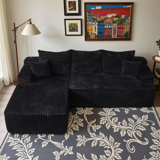 Free Shipping | 96-Inch Corduroy Compressed Sofa in a Box OEM Supplier