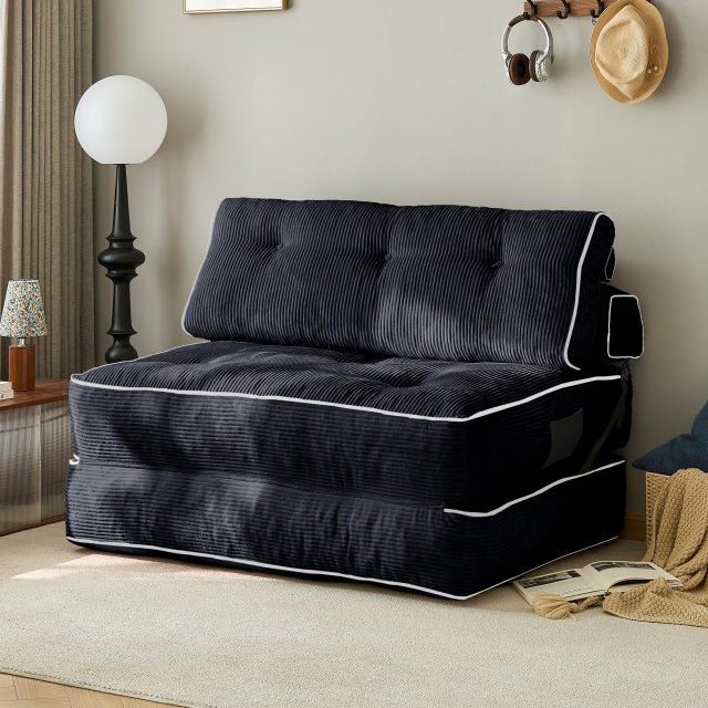 Corduroy Convertible Sofa Bed for Multifunctional Rooms