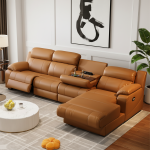 L-Shaped Power Reclining Sofa with Cup Holders OEM Supply
