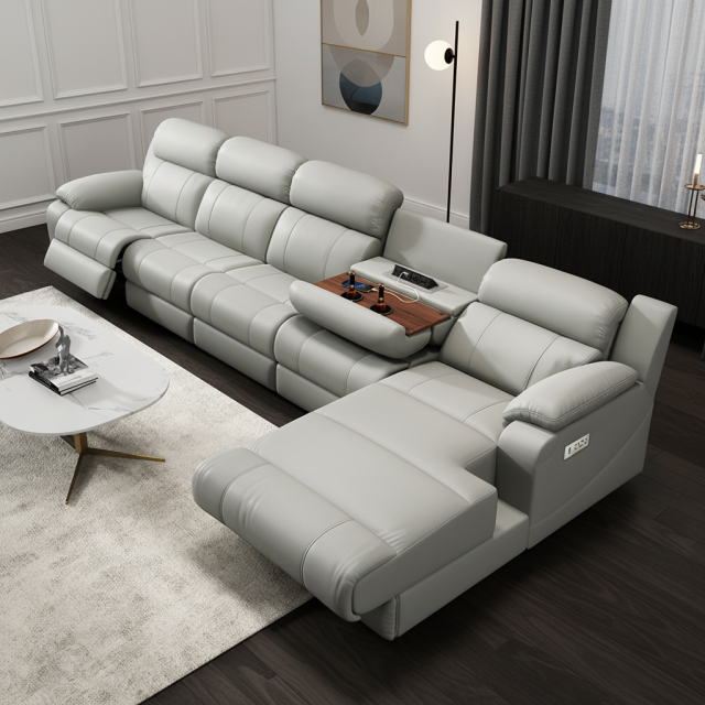 L-Shaped Power Reclining Sofa with Chaise OEM Factory