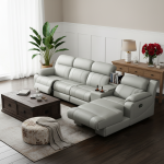 L-Shaped Sectional Sofa with Console for Open Floor Plans