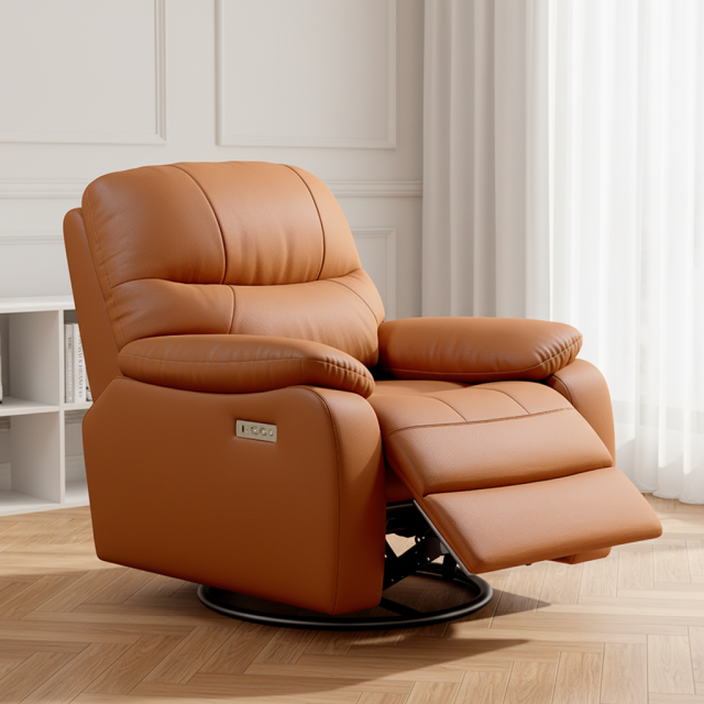 Orange PU Leather Manual Recliner Chair OEM Supplier
