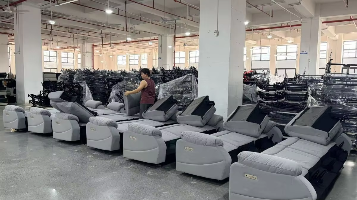 Sofa final assembly at QIANTONG factory