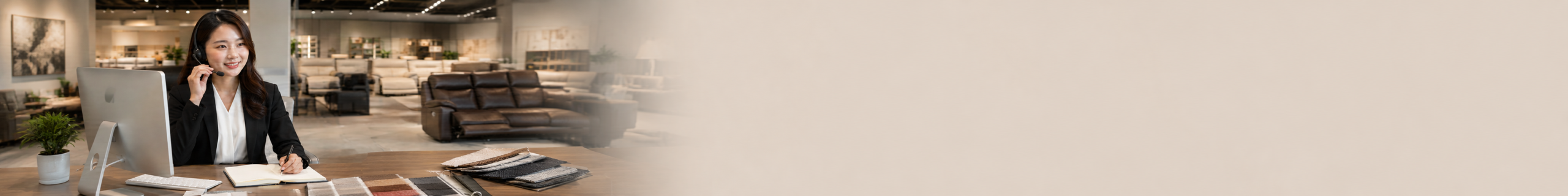 QIANTONG sofa showroom contact banner