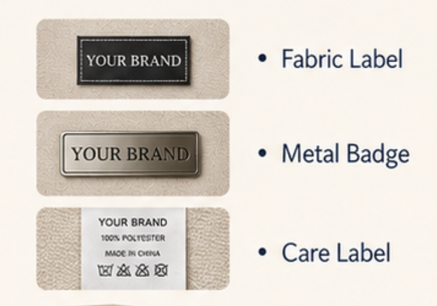 Custom sofa branding labels