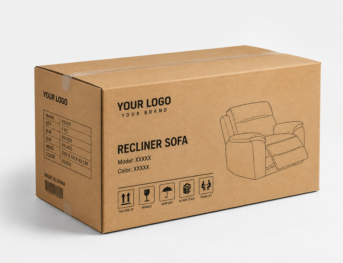 Custom branded sofa packaging