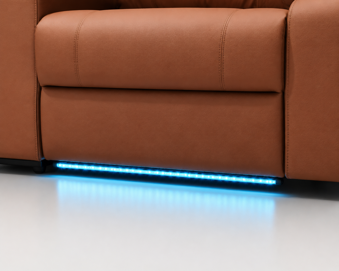 LED base lighting under a sofa