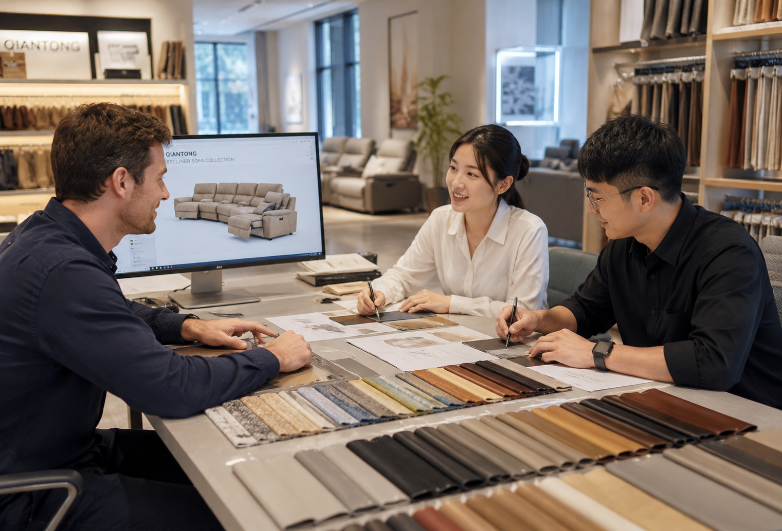 Sofa manufacturing and customization meeting